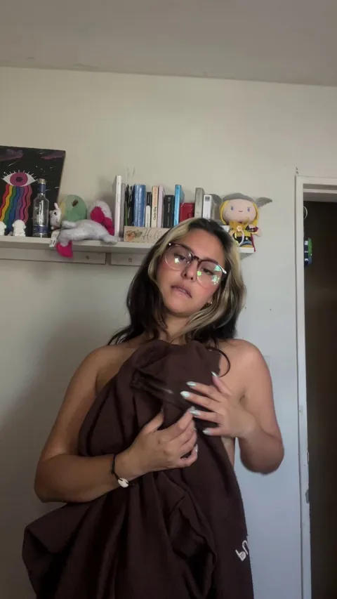 a cute college girl showing off her nice tittiess