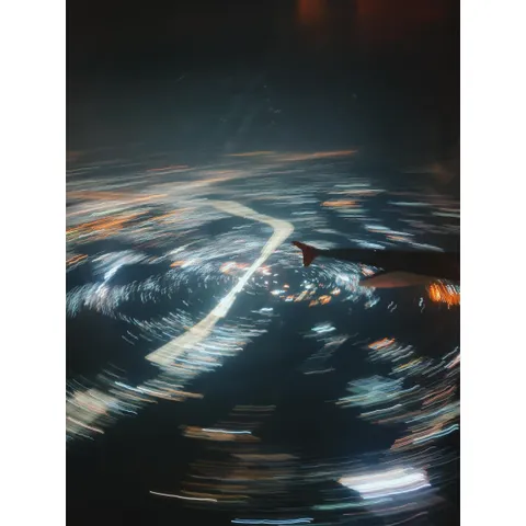 An unconventional attempt of long exposure (while a flight turns), any thoughts will be greatly appreciated, Thanks.