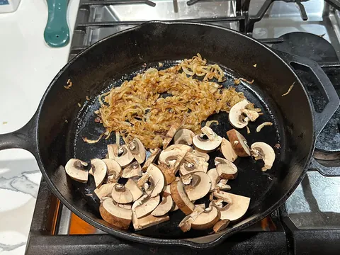 [homemade] mushroom, onion and swiss dogs