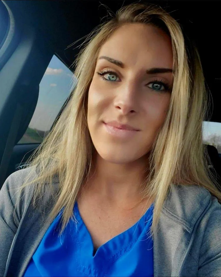 Face of a military girl turned nurse practitioner.