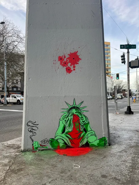Outside the immigration law firm downtown…