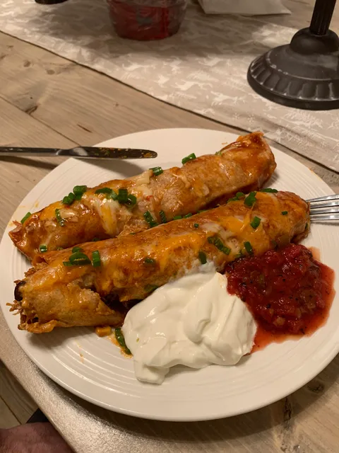 Homemade Enchiladas on a snowy day