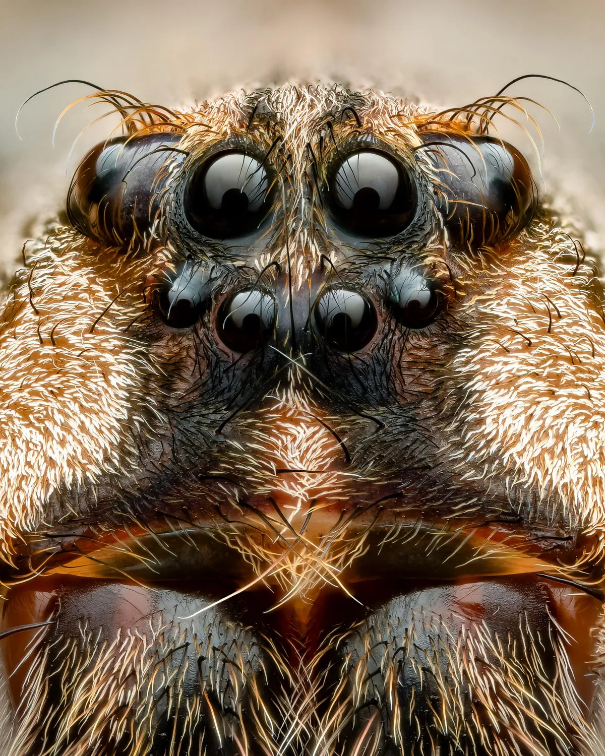 🔥 Eyelashes on a fishing spider [OC]