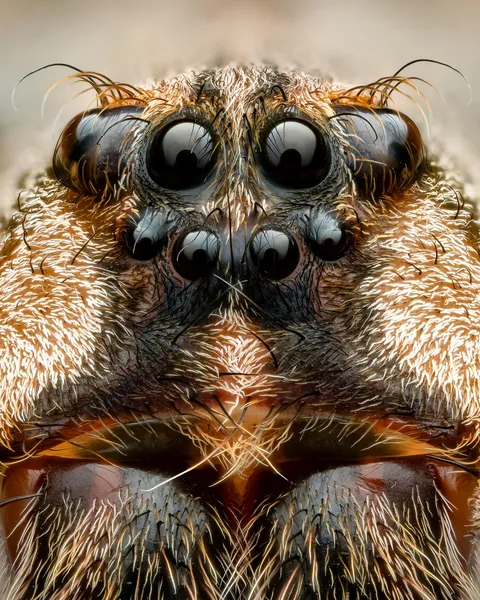 🔥 Eyelashes on a fishing spider [OC]