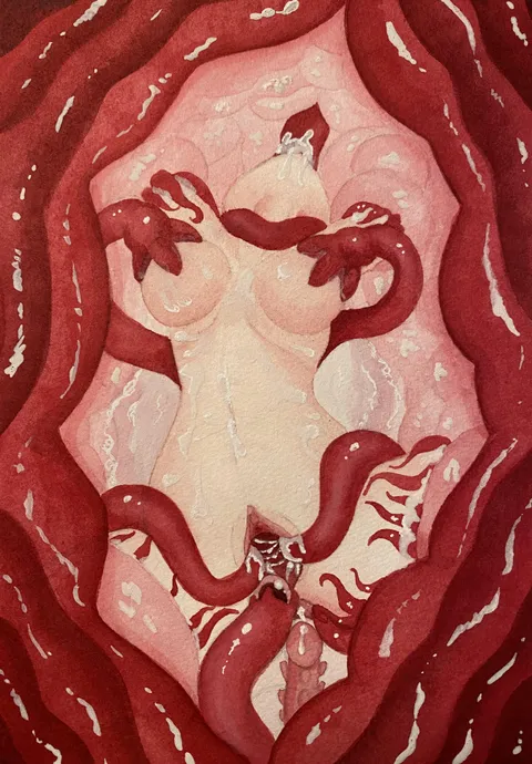 I made some more watercolor tentai. 