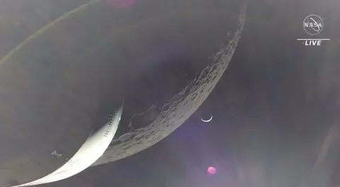 The crescent Earth from Artemis 1, this morning.