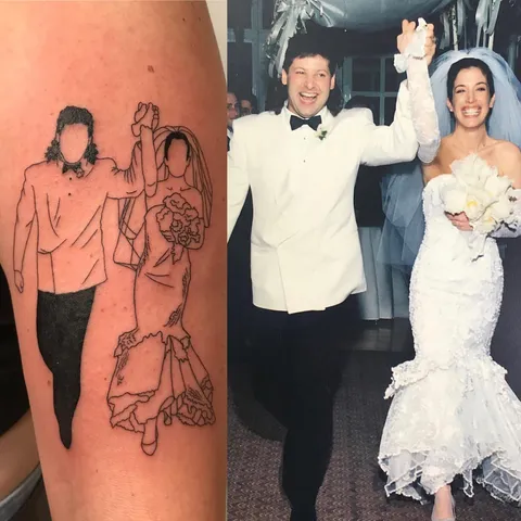 My parents' wedding photo. Done by Chewy at Wyld Chyld in Merrick, NY.