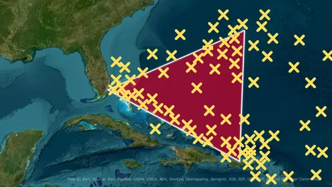 [OC] Visualising reported disappearances inside and around the Bermuda Triangle