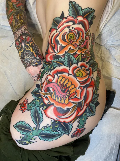 Biollante Tattoo by Isaac Bushkin in Portland Oregon