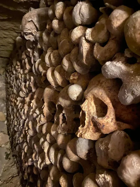 The Parisian Catacombs (Taken by me) The Eerie Resting Place of 6 Million.