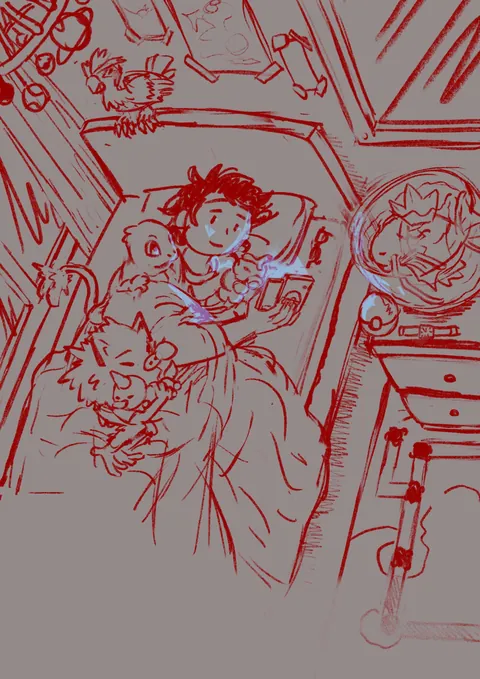 I realized I still play with the same team whenever I play Fire Red since i was a kid so I drew myself growing up with them