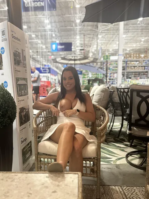 Testing some patio furniture at Lowe’s