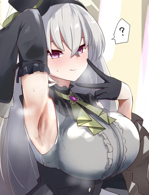 She's just merely stretching but notices that you look quite fascinated