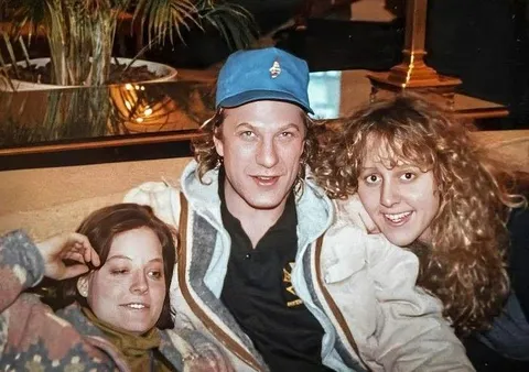 Jodie Foster, Ted Levine, Brooke Smith behind the scenes in "The Silence of the Lambs", 1991