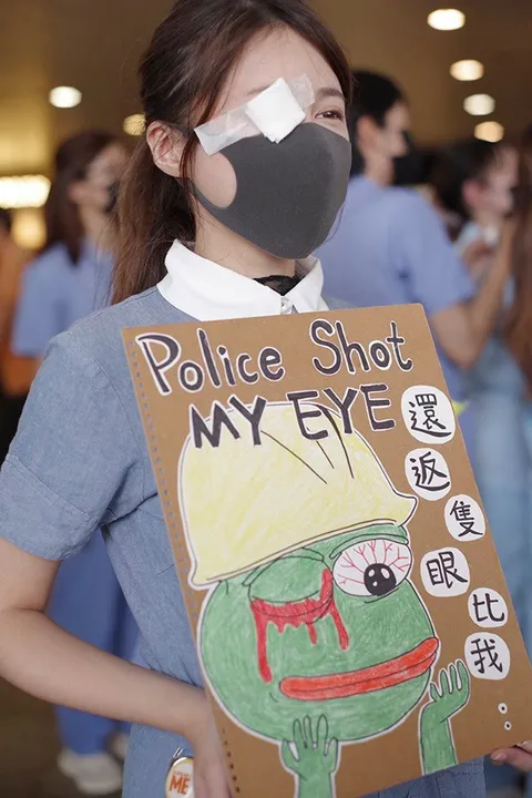 Protestor in Hong Kong today