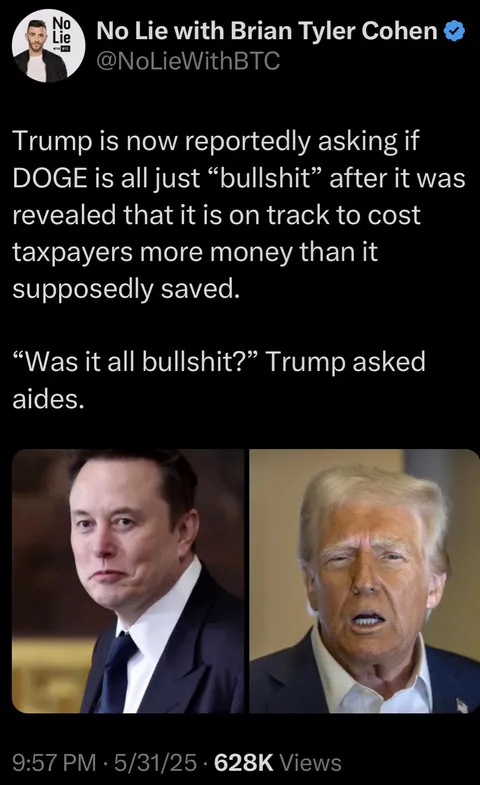 Trump starting to wonder if DOGE is all just “bullshit”: