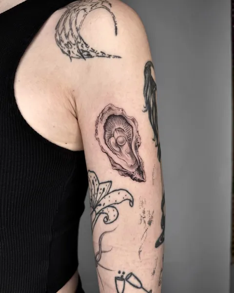 Tattooed an oyster today! All done in single needle, took me about 2.5 hours in total. Done in germany