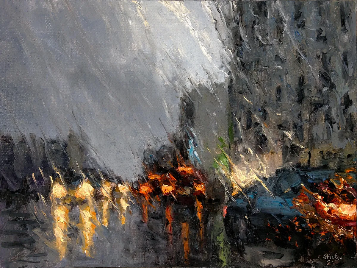 It Can't Rain All the Time, Me, Oil on a canvas panel 12''x16'', 2022