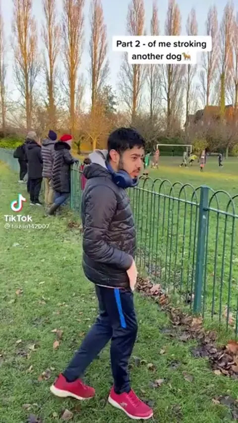 Dog owner helping a young man who has a phobia of dogs!