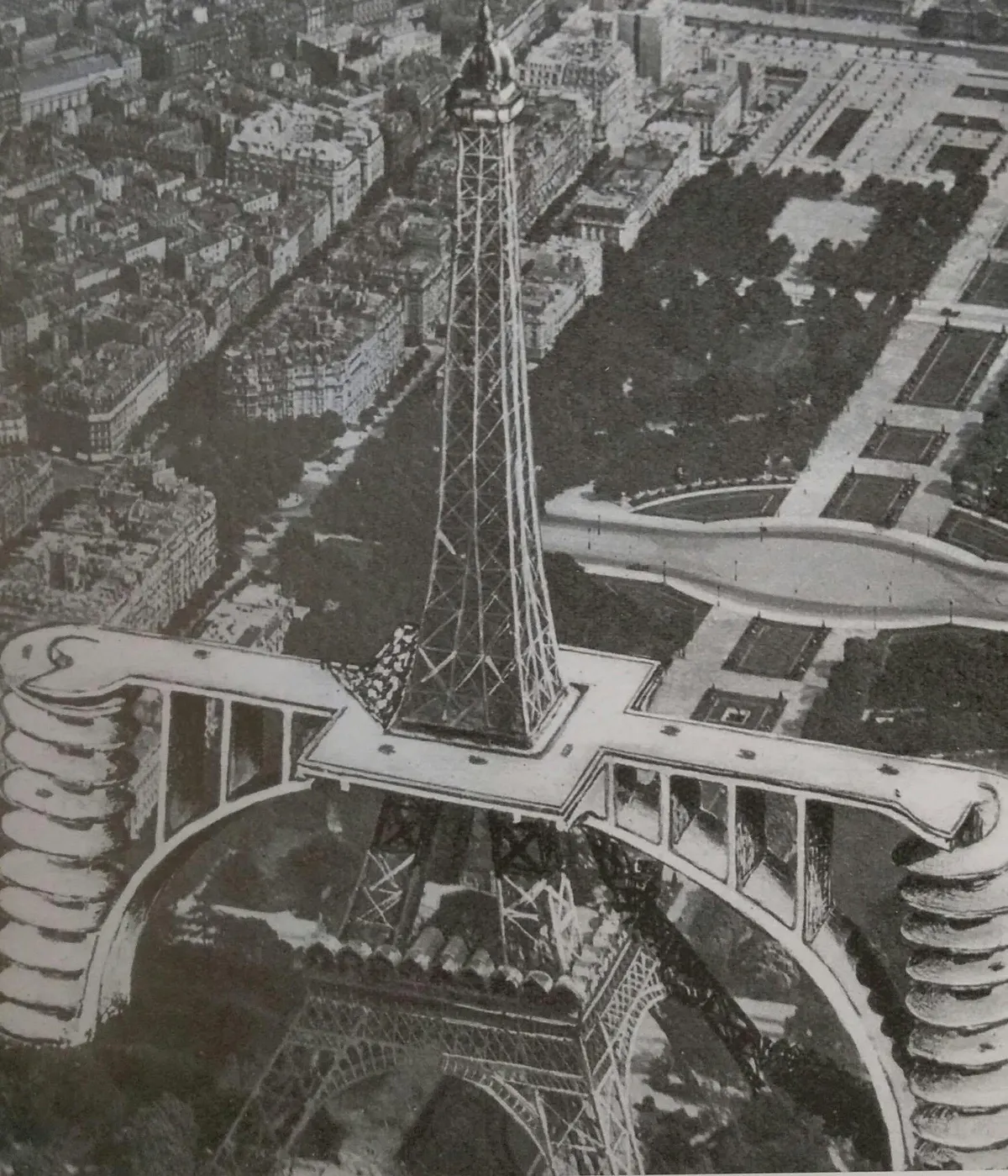 In 1936, French engineer André Basdevant proposed an ambitious project to make the second floor of the Eiffel Tower accessible by car.