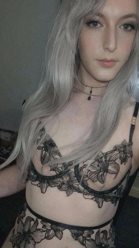 genuinely, I did start wearing a full outfit but this lingerie is too cute not to pose in 🤭