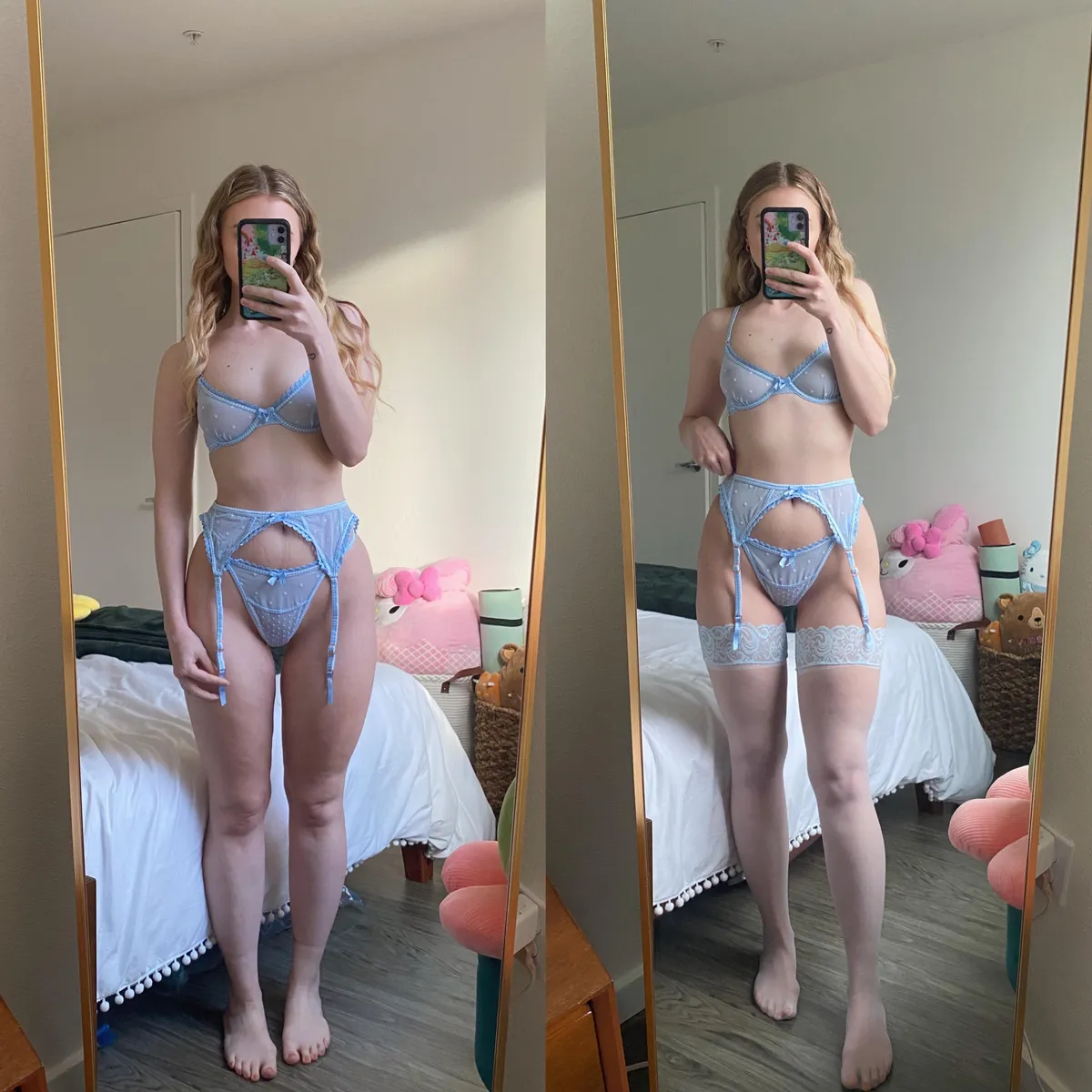 without stockings vs with