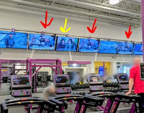 Every other TV screen at Planet Fitness turned to Fox News. And 1 to Fox Business