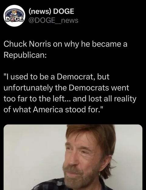 Chuck Norris has been lost to the MAGA cult