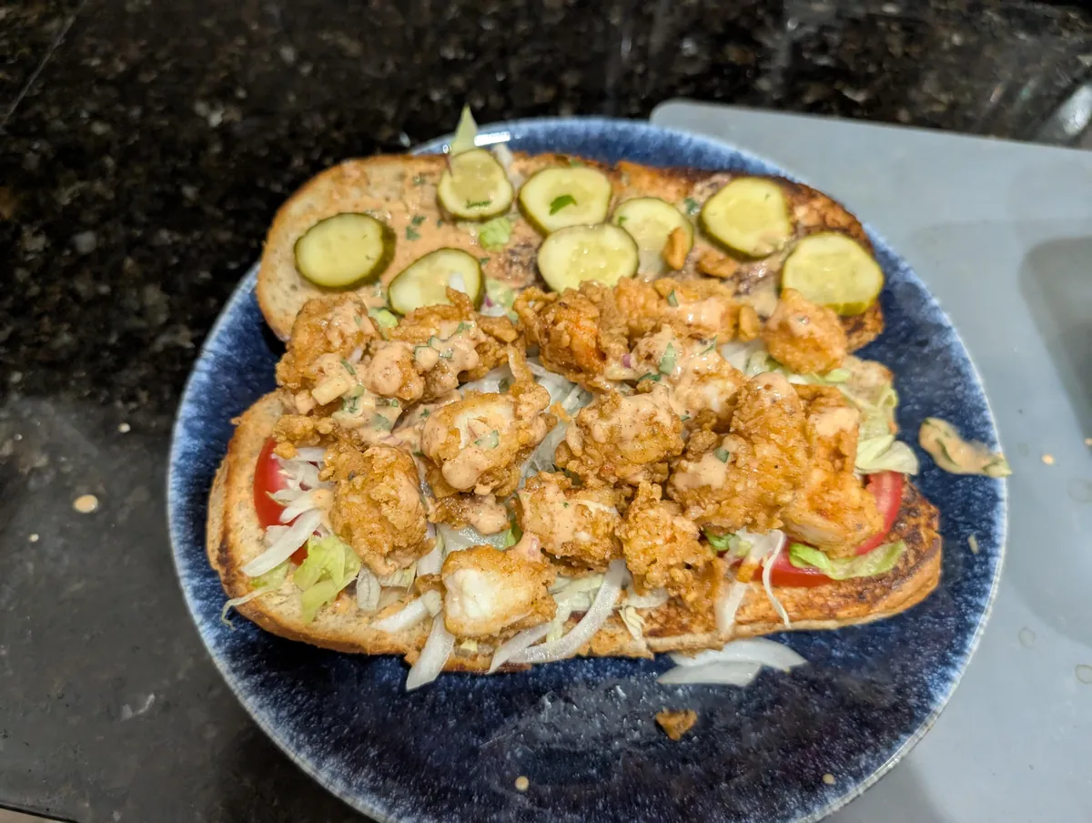 [homemade] Fried Shrimp Po' Boys
