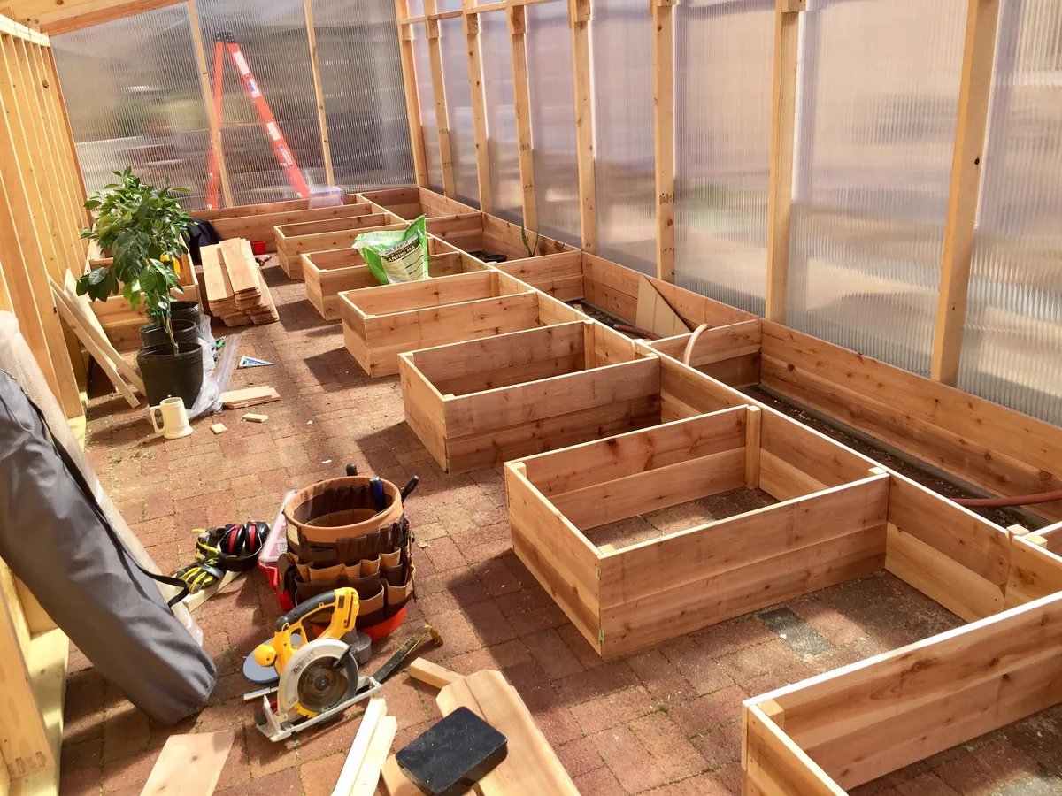 My husband and I built a 10x30ft greenhouse during our 1 year old's naps!