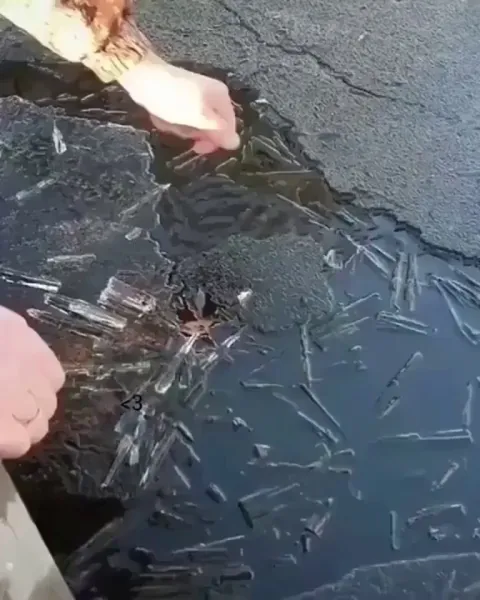 Removing ice from water