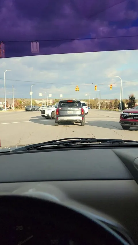 [OC] This lady was sitting waiting to turn, but when the light turned red she just decided not to go.