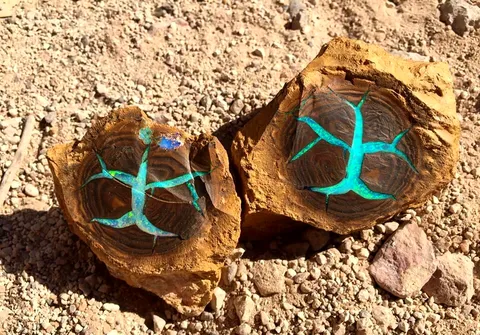 Opal in petrified wood