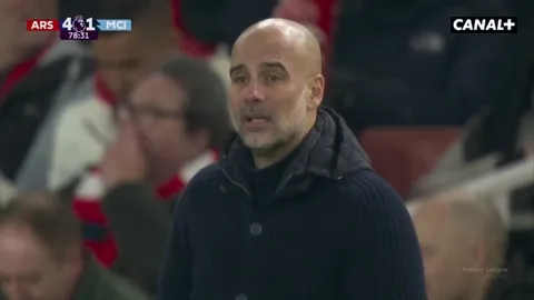 Pep Guardiola reacts to 4-1 scoreline vs Arsenal 78'