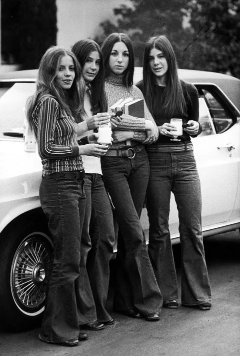 Four highschool girls in the 1970s