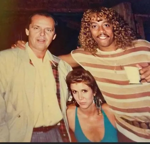 Jack Nicholson, Carrie Fisher &amp; Rick James sometime in the 80’s
