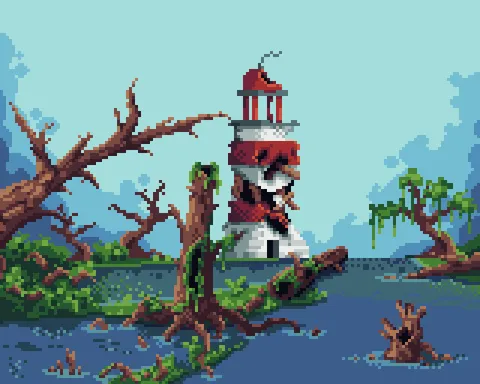 Old Lighthouse in a Swamp