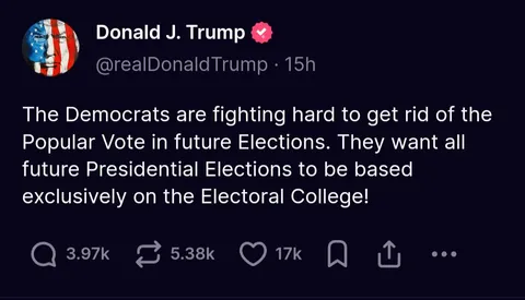 We don't use the popular vote in presidential elections