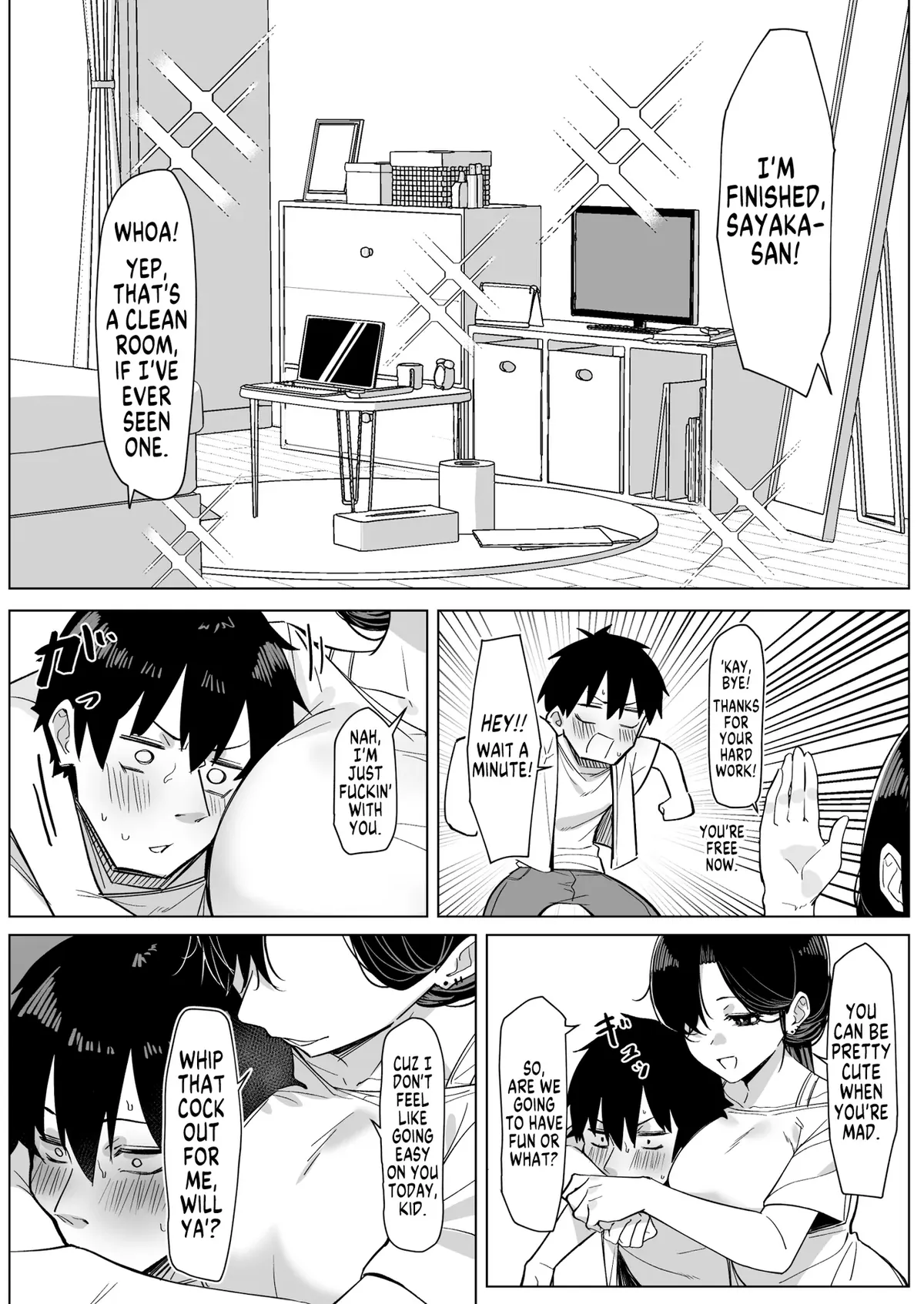 540742 | The Story of a Sloppy OL Who Pays in Tit-Jobs for Cleaning Her Room