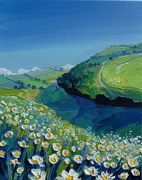 Valley of Daisies, Anastasia Trusova, acrylic, 2024
