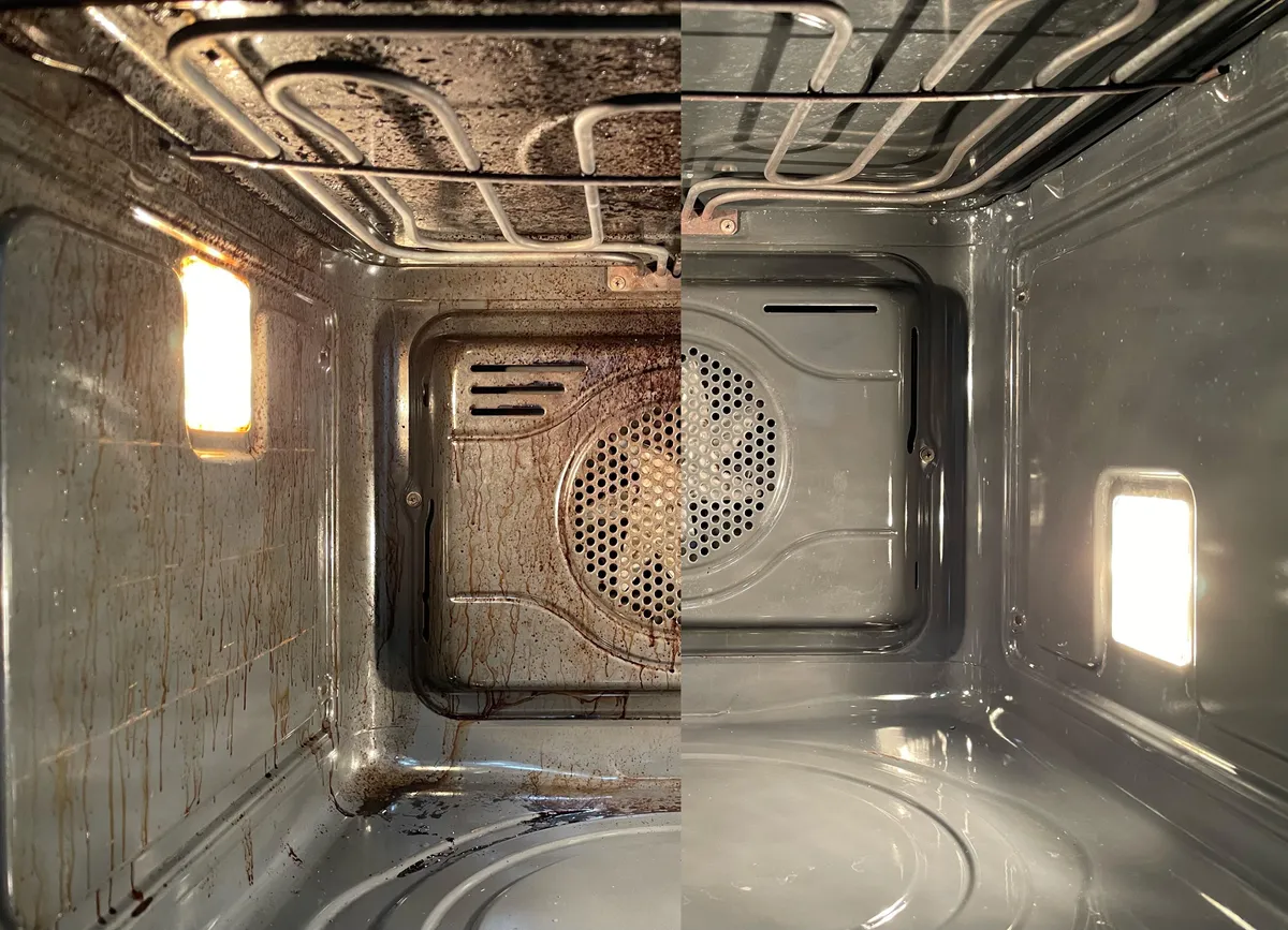 Before and after my pyrolytic cleaning oven