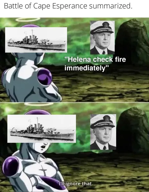 "Continues to fire fifteen 6inch shells every 6 seconds for the sheer fun of it" 