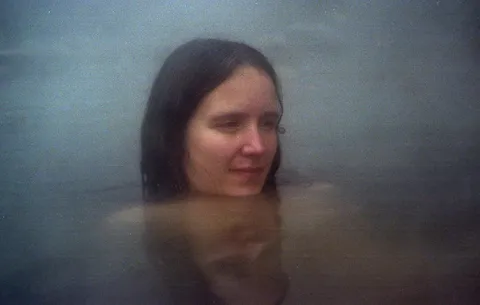 My not yet wife in a hot spring in 1979