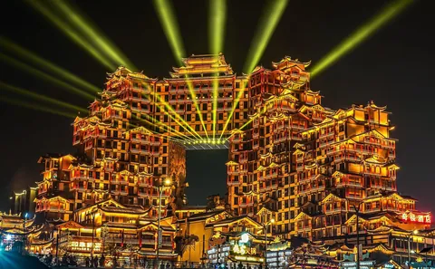 72 Wonder Tower, Zhangjiajie, China, the tallest stilted building in the world.