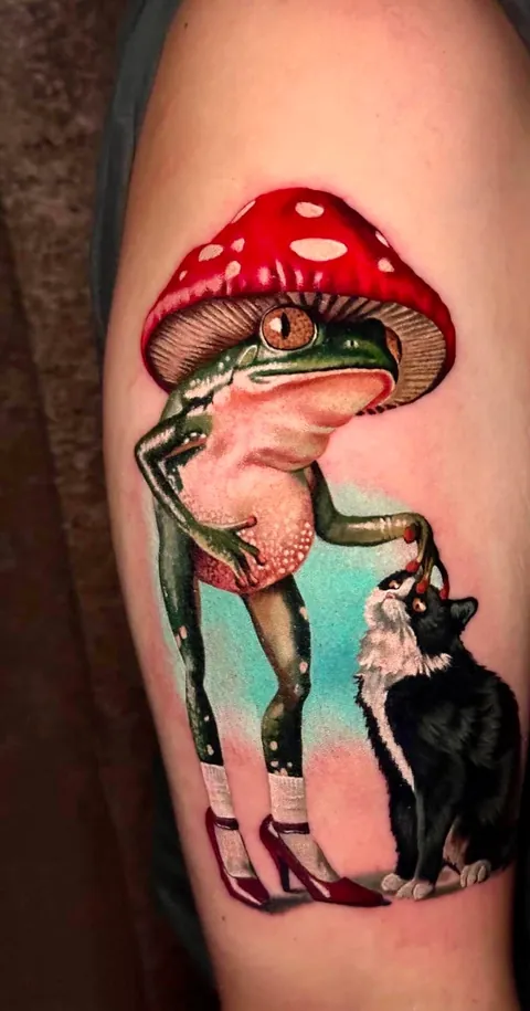 My little frog baby and her kitty