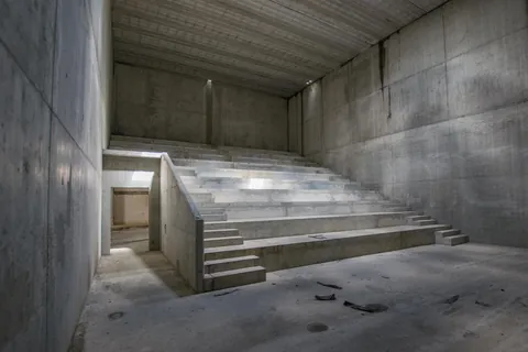 Cinema space in an unfinished and abandoned mall in Nowy Targ, Poland.