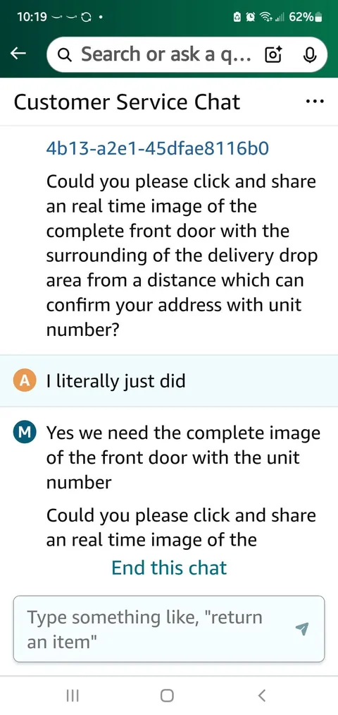 Amazon didn't deliver my package. And didn't take a photo of the incorrect delivery, so why is this guy making me take 1000 pics of my house?
