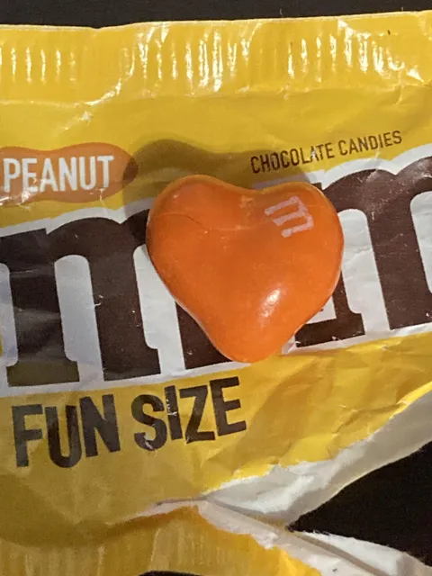 I found a peanut m&amp;m shaped like a heart