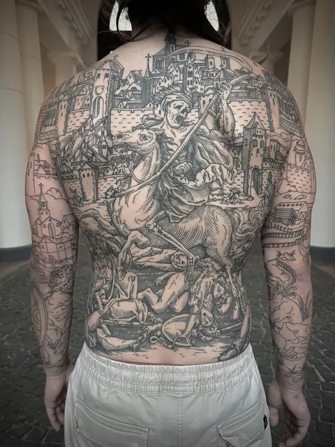 Full body suit in progress by me (Ivan Zagusta), Zaraza tattoo shop, Warsaw PL