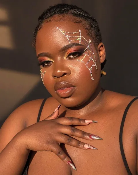 Smokey Sunset Halloween Look with Rhinestone Spider web